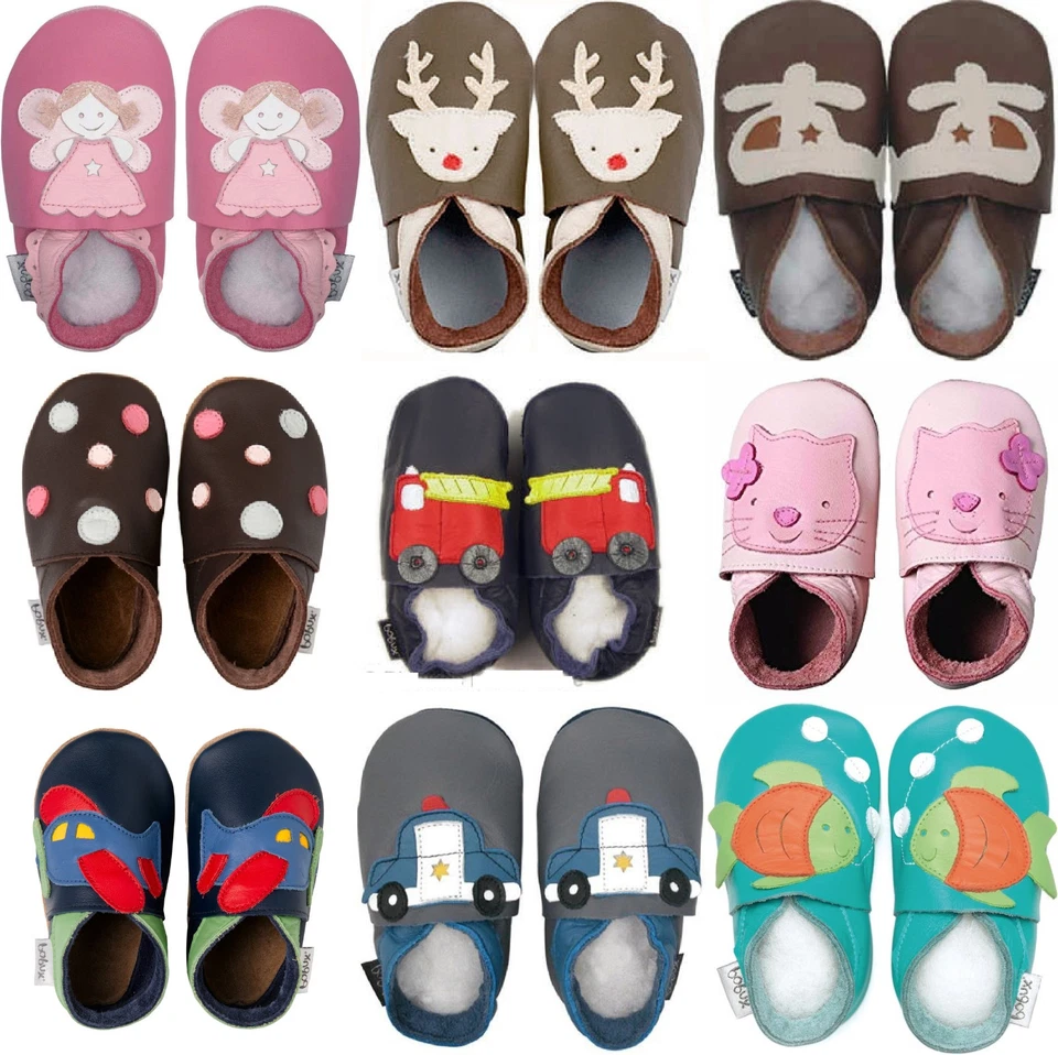 BOBUX Krabbelschuhe Hausschuhe Soft Soles Lederschläppchen NEU 18 19 20 21 22 23