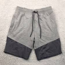 Under Armour Shorts Mens L Fitted Gray Micro Terry 9" Drawstring Gym Train NEW