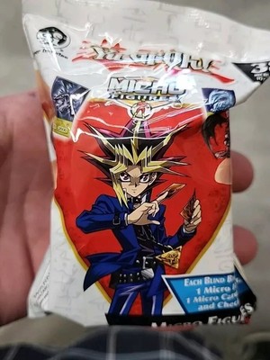 Lot Of 8 Yu-Gi-Oh! Micro Mini Figures   Sealed BLIND BAG YoGiOh CARDS STICKERS