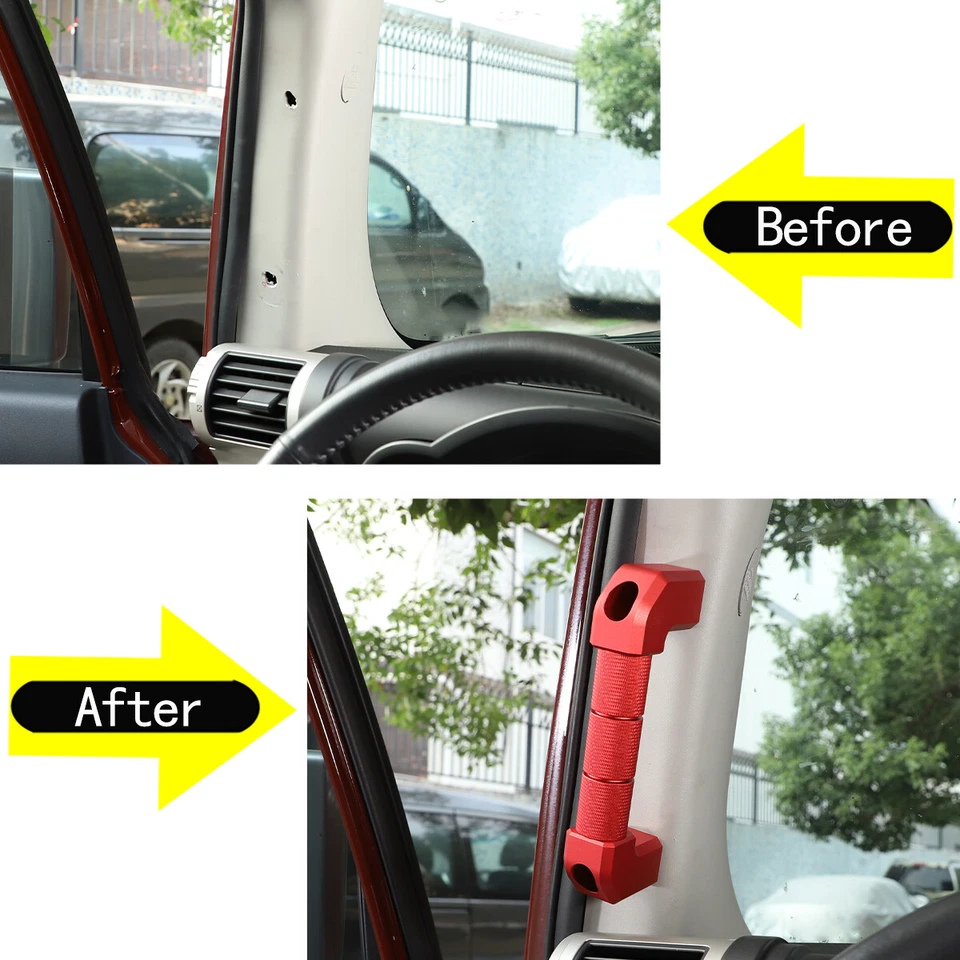 For Toyot-a FJ Cruiser 07-21 A-Pillar Grab Handle Replacement Aluminium Red Foto 3 de 4
