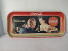 Used Coca Cola “Welcome” Coke Brand Serving Tray Vintage 1991 Colorful Man Woman