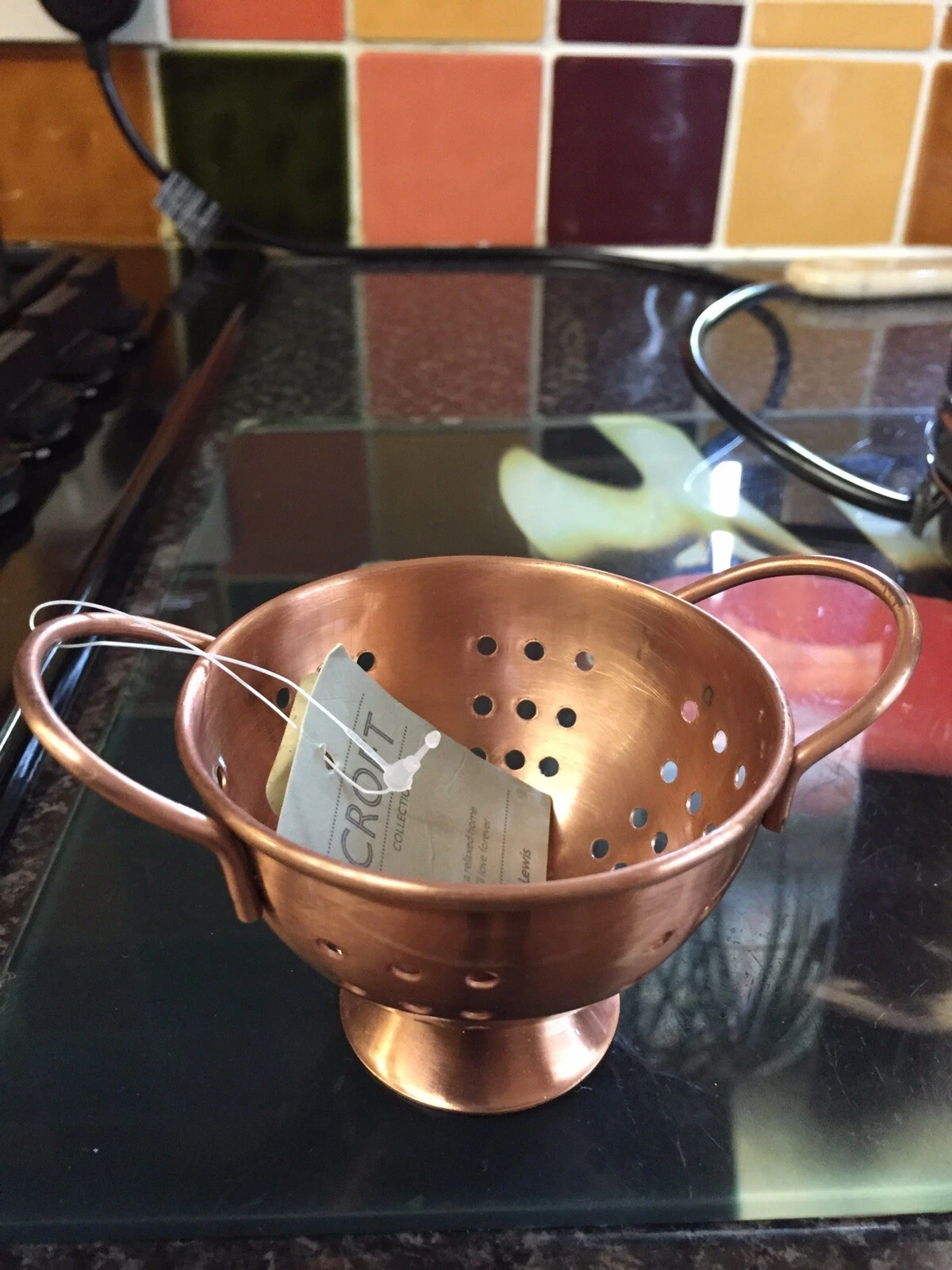 John Lewis Croft Collection JL Tiny Mini Copper Colander Dia.23cm Very Rare!