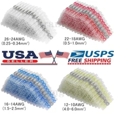 800/50x Solder Seal Sleeve Heat Shrink Butt Wire Connectors Terminals Waterproof