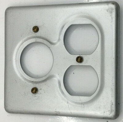 #ad #ad S21232 CROUSE HINDS 2 GANG SHEET STEEL SURFACE COVER FOR ROUND FLUSH DUPLEX COND $14.99