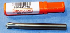 MICRO100 Carbide Ball End Mills 1/4 Dia. x .250" LOC 3/4 Reach 2-1/2 OAL