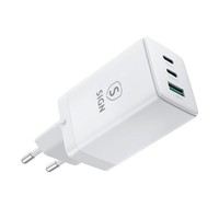 Sign Gan Ultra 65W Schnellladegeraet 2X Usb C 1X Usb A Wandladegeraet In Weiss