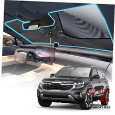2026 Upgrade Car Windshield Sun Shade Medium 56" L x 31" W Black Sliver