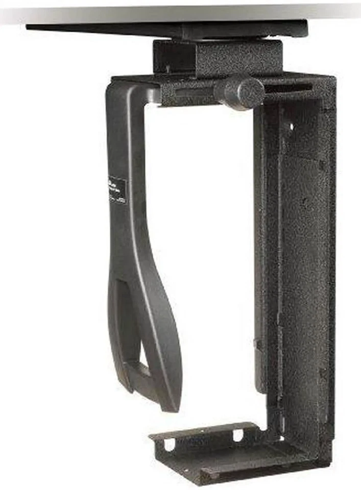 3M Adjustable Under-Desk CPU Computer Holder /w 360 Degree Steel Swivel | Black - Image 4 of 4