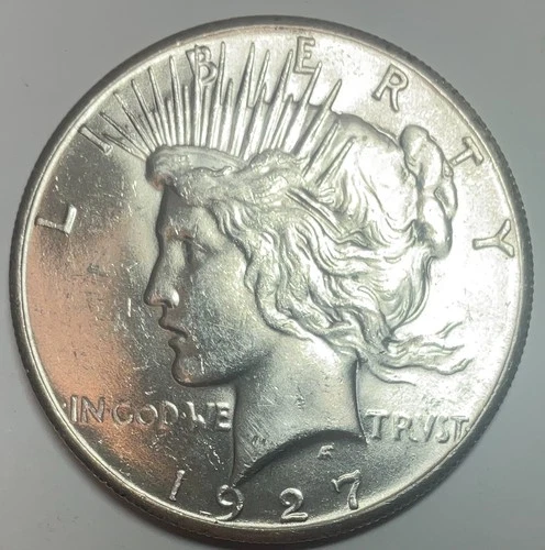 1927 Peace Dollar - Nice  BU Coin - LOW MINTAGE - Great Luster