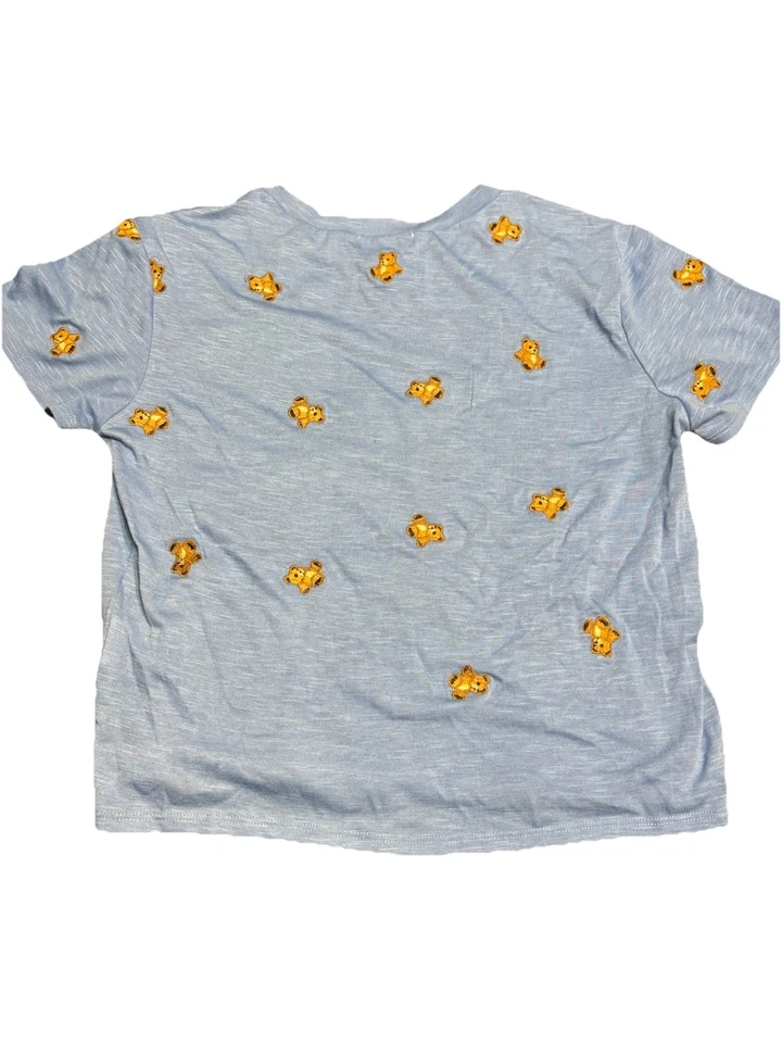 Speechless Kids Big Girls Teddy Bear Embroidery Tee Blue Size Large - Image 4 of 4