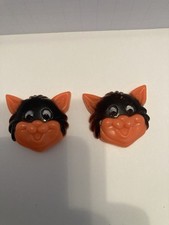Vintage FUN WORLD Halloween Black Cat Plastic Novelty Clicker Noisemakers 2 