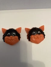 Vintage FUN WORLD Halloween Black Cat Plastic Novelty Clicker Noisemakers (2)