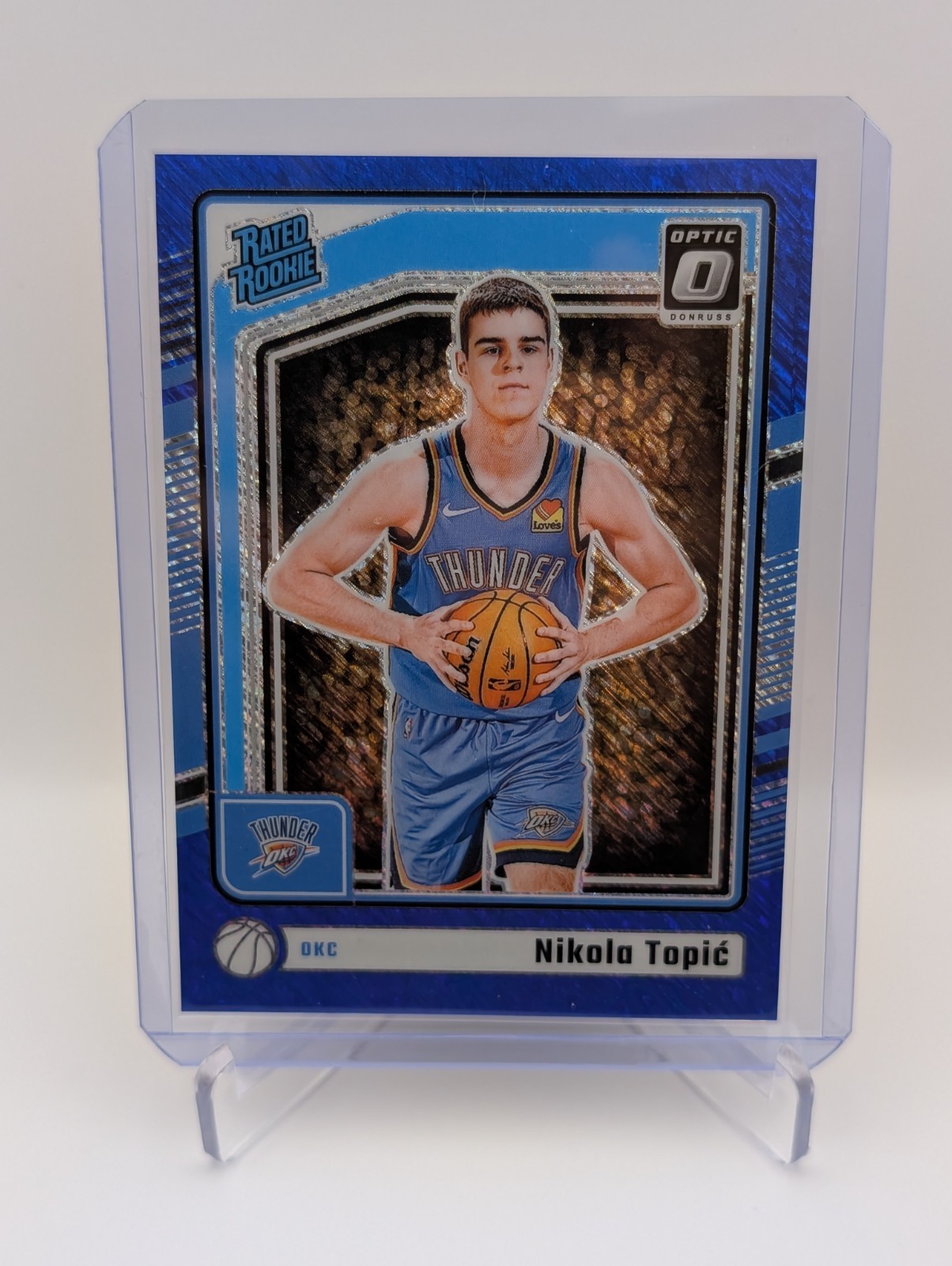 2024-25 Donruss Optic Nikola Topic Rated Rookie Blue Shimmer /75 #278