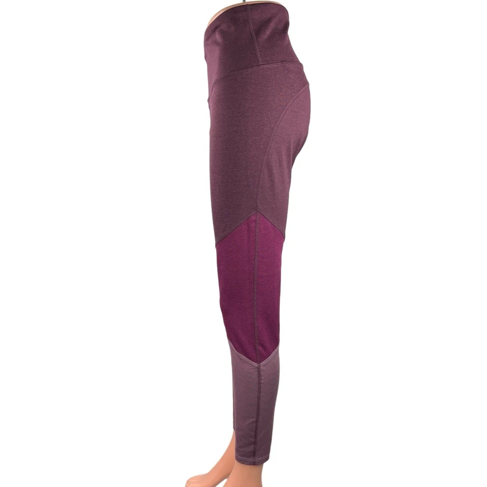 Antiguo Azul Marino Púrpura Bloque de Color Cintura Alta Ropa Activa Fitness Yoga Leggings Pantalones L Foto 2 de 4