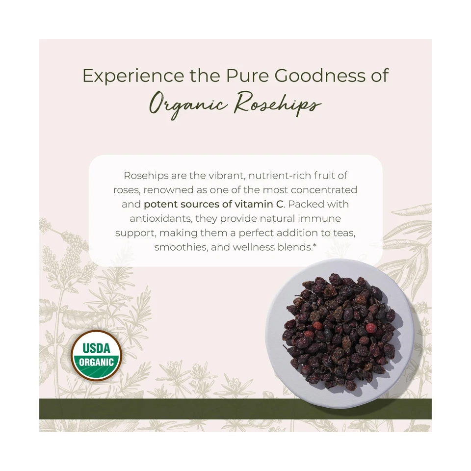 Starwest Botanicals Rosehips Whole Organic - Dried Herb for Tea & B... Fast Ship - Imagem 2 de 4