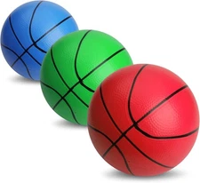 Mini Foam Basketball for Hoop, 5" Squeeze PU Balls Over The Multicolored 