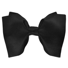 Mens 100% Satin Silk Oversized Pre-tied Bowtie Formal Tuxedo Big Bow Ties (Bl...