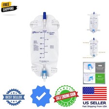 Easy-Tap Leg Bag Urinary Drainage Bag, 1000ml, Anti-Reflux Valve, Cloth Strap...
