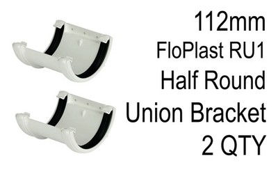 2 x 112 mm FloPlast RU1 Halbrund Überwurfwinkel weiß Dachrinne Dachrinne RU1W
