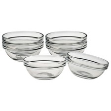 Luminarc Stackable Glass Bowls Set of 6 Versatile for Prep Serving and Snacks