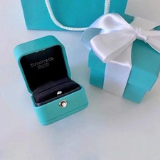 Tiffany  Co Blue Leather Empty Ring Box and Blue Gift Box  Ribbon bag 4pc set