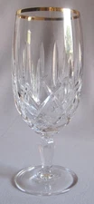 Iced Tea Glass Goblet Gorham Crystal Lady Anne Gold Pattern 7 5/8"