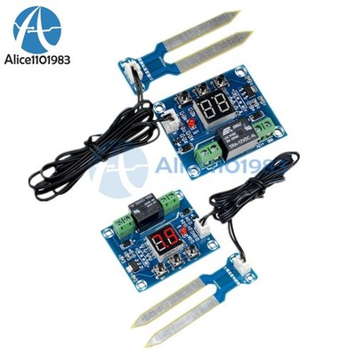DC12V Humidity Controller Soil Sensor Automatic Irrigation LED Watering Module #