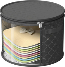 Hat Boxes for Women Storage - This Oversized Clear Hat Pure Black 1Pack