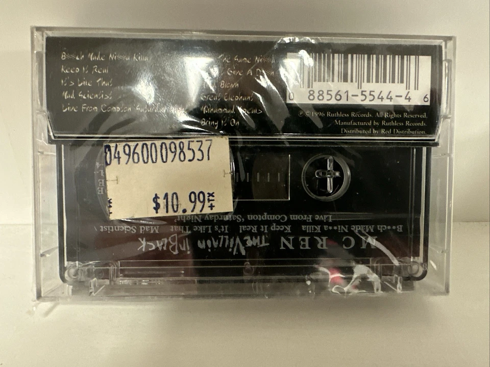 MC Ren The Villain in Black 1996 NWA Ruthless cassette tape rap Eazy E SEALED - Image 2 of 4