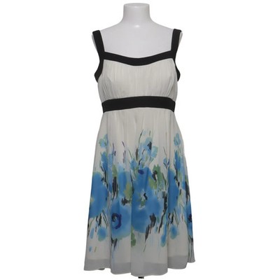 S.L. Fashions, Kleid, Größe: 42, Weiß/Blau/Grün, Polyester, Blumen, Damen #kyI
