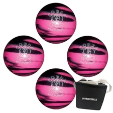 EPCO Candlepin 4 balls - Cobra Pro Rubber - Pink & Black (with engraving)