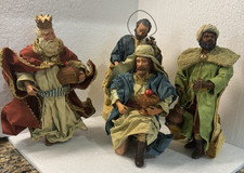 Vintage Midwest Importers Paper Mache Nativity Pieces (Joseph & 3 Wisemen)
