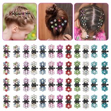12PCS Girls Crystal Flowers Metal Hair Claws Rhinestone Hair Claws Clips Clamps