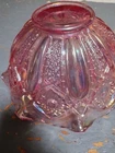 VINTAGE L E SMITH PINK IRIDESCENT CARNIVAL GLASS BOWL BEAUTIFUL