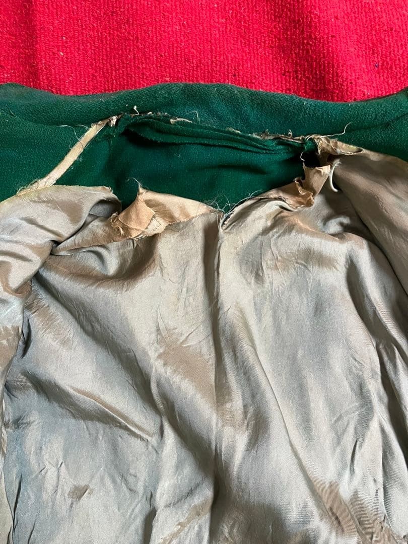 HOLTS 50s Wool Jacket Green Patch Vintage FFA Style Zip US L Size Rare Japan image 7