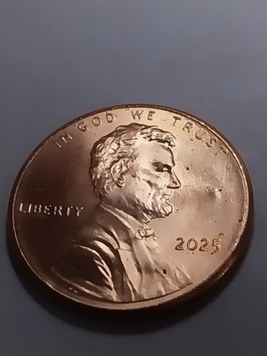 2025 P Error Lincoln Shield Cent. Obv. Die Dot. Die Crack on Forehead. See Pics