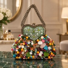 Mary Frances Trinket Bag 1035 Embellished Beaded Gemstone Evening Purse NWT VTG