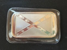 Confederate Flag 1 Troy Oz .999 Fine Silver Bar silvertowne