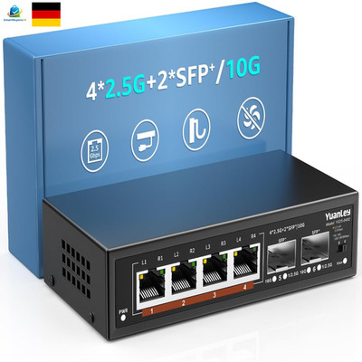 YuanLey 2 5Gbe Netzwerkswitch 6 Port 2 5G 1
