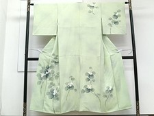 Japanese Kimono Embroidery Branches Flowers Haze Dyed Pure Silk