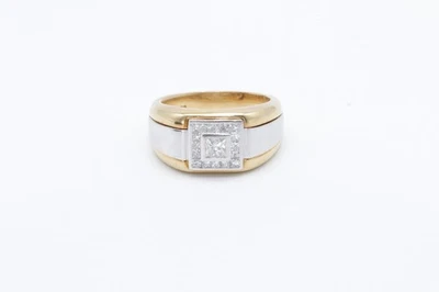 750 Bicolor Gold Ring mit Diamanten, 0,5 Carat Diamanten Insgesamt - Bild 1 von 4