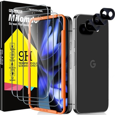 Milomdoi 3 Pack Tempered Glass for Google Pixel 9A Screen 6,3 inch 