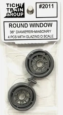 Tichy 2011 O Scale Round Window 36" Diameter Masonry (Pack of 4)