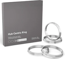 Hubcentric Rings (Pack of 4) - 60.1mm ID to 73.1mm OD - Silver Aluminum Hubrings