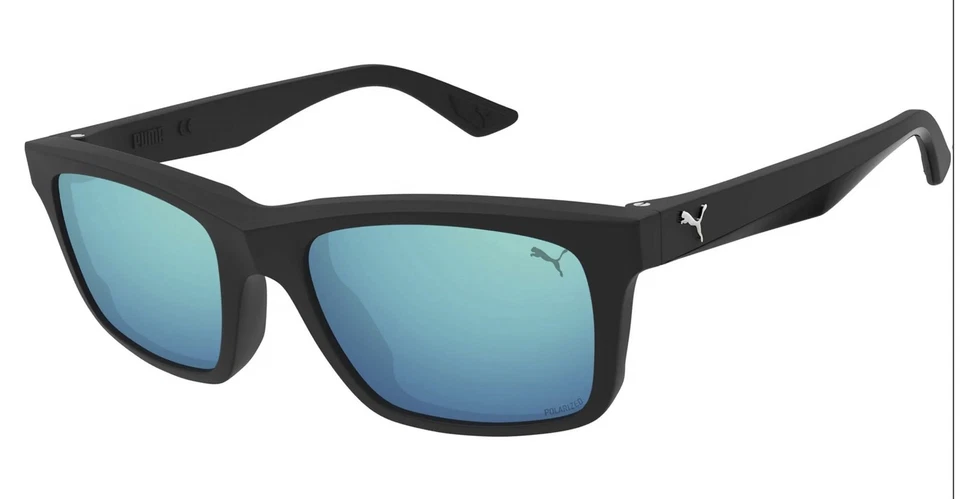 Lunettes De Soleil PUMA PU0402S 002 Polarisées Monture Noir Mat Homme Original - Photo 1/1