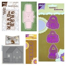 1-3 Präge- Stanzschablone Uhr Zahlen 3D-Haus Handtasche Bordüre, Joycrafts