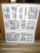 RACE FOR YOUR LIFE, CHARLIE BROWN!, orig uncut 6", 8" and 9" ads animation