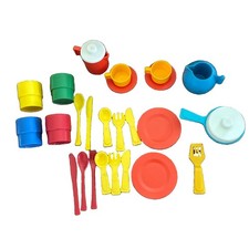 Vintage Fisher-Price Fun With Food D co France Play Kitchen Lot of 27