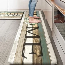  Anti Fatigue Kitchen Mats, 17.3" x 59"+ 17.3" x 29"--0.47 inches Colorful