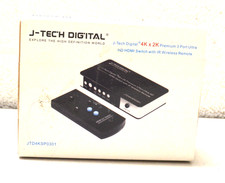 J-Tech Digital HDMI Switch 3-Port 4K 2K –HD HDMI Switch w IR Wireless Remote